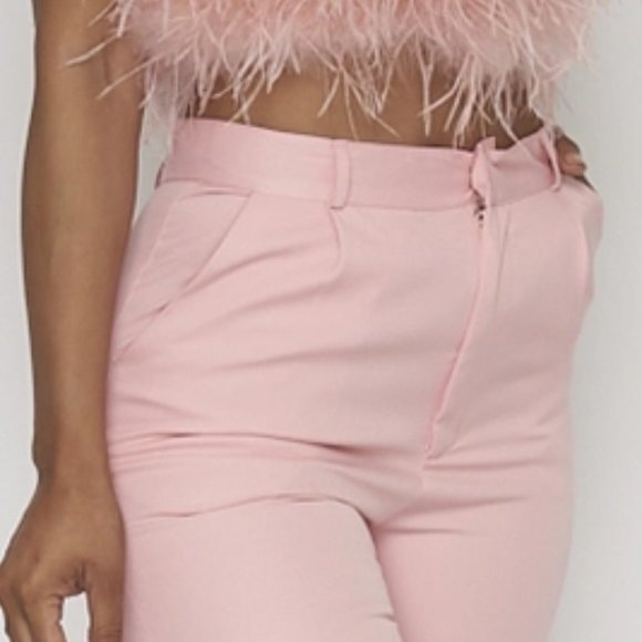 THE IT FACTOR 2 PIECE Pink Feather top & Pants - Picture 5 of 6